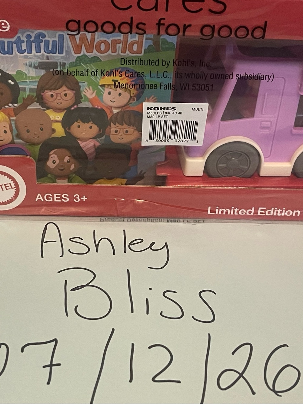Purple Toy Van - Kids Play Vehicle
